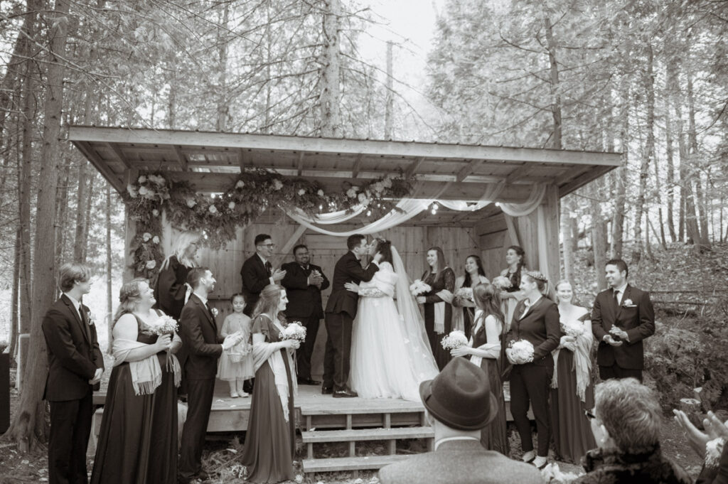 Manitoulin Island wedding photo of the ceremony. 