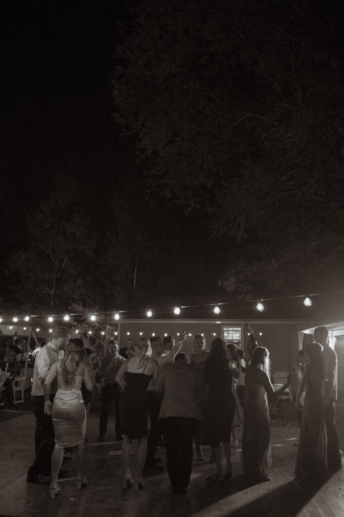Sudbury backyard wedding reception dance floor.