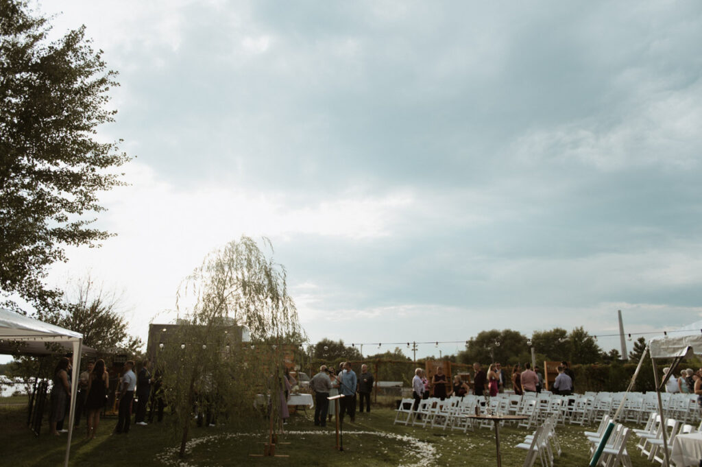 Sudbury backyard wedding ceremony space. 