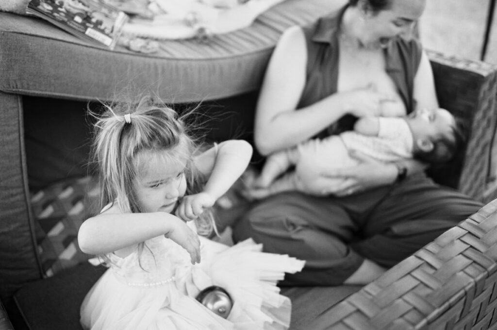 Family outside being documented by an Ontario Documentary Photographer. 