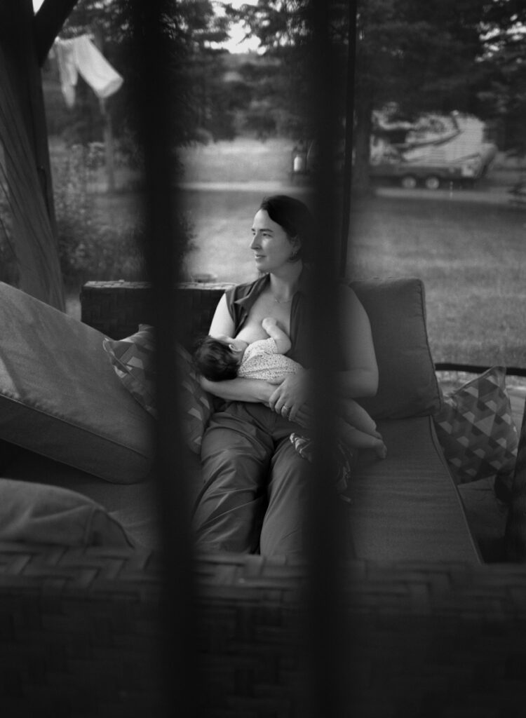 Family outside being documented by an Ontario Documentary Photographer. 
