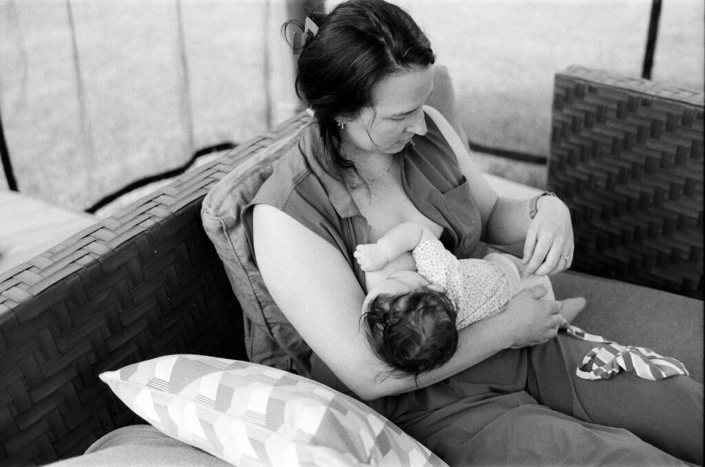 Family outside being documented by an Ontario Documentary Photographer. 